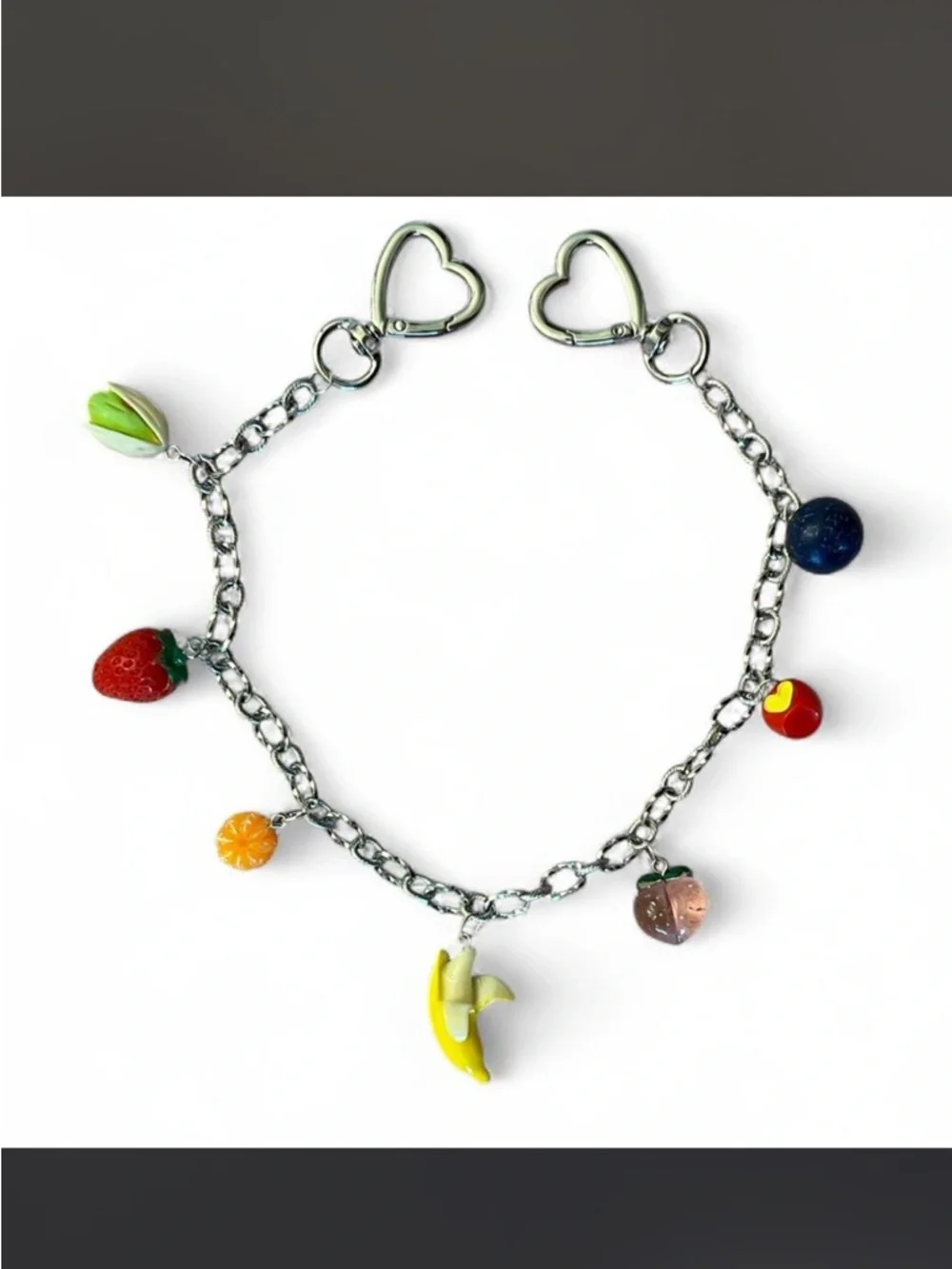 Silver Fruit Purse Charm Colorful Fruit Charms - Picture 2 of 4